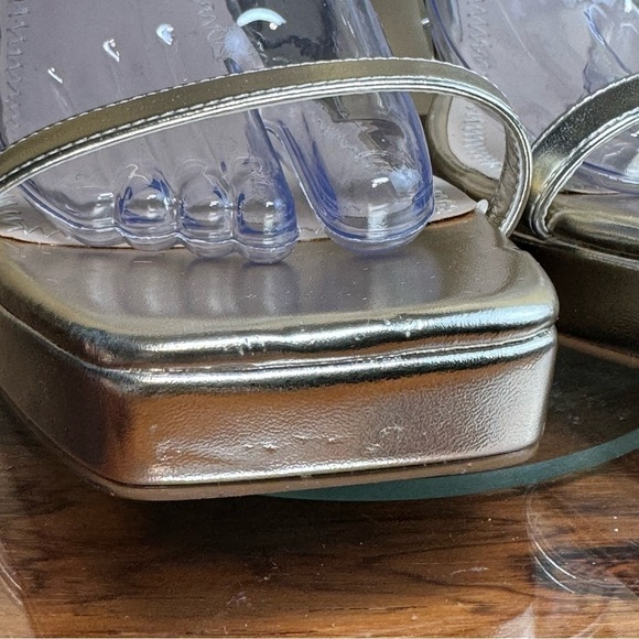 Gold Strappy Heeled Sandals - Picture 9 of 16